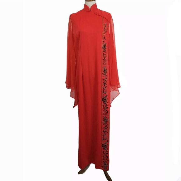 Alfred Shaheen Vintage Asian Inspired maxi dress - Picture 2 of 12